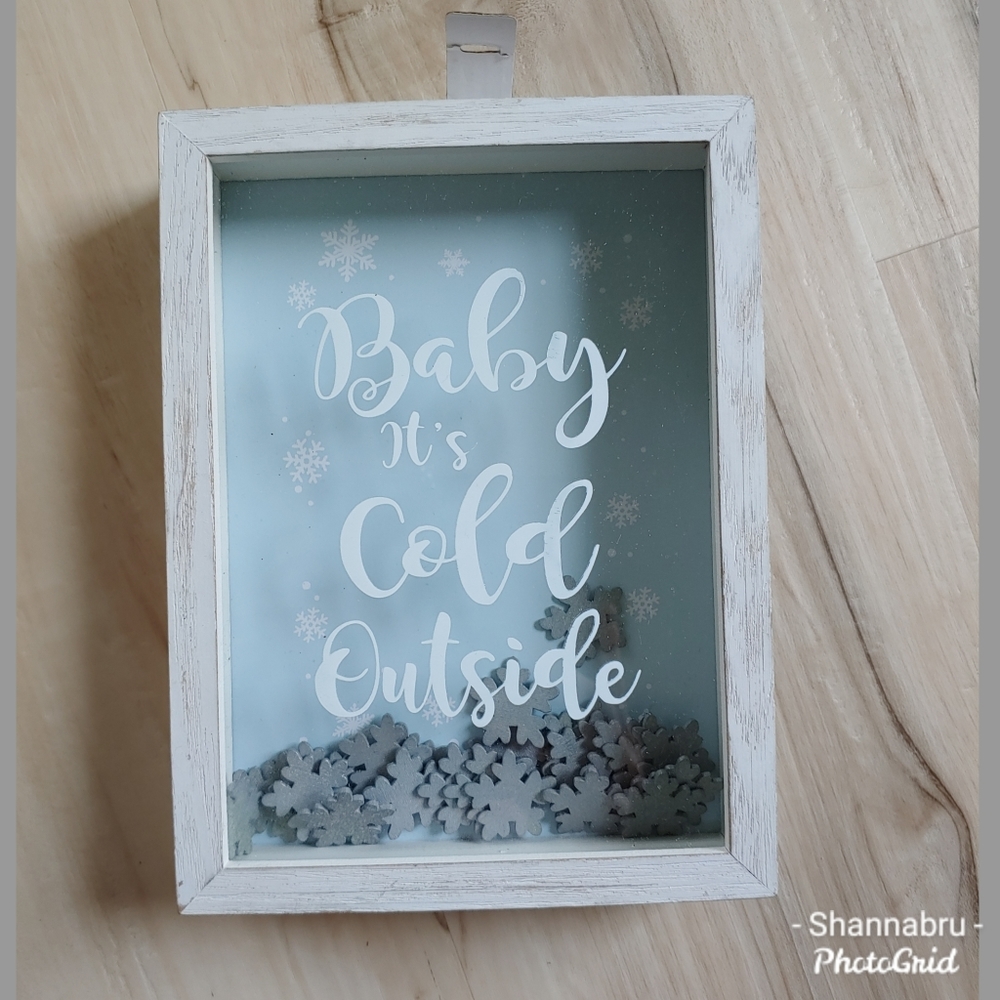 Baby It's Cold Outside shadow box picture